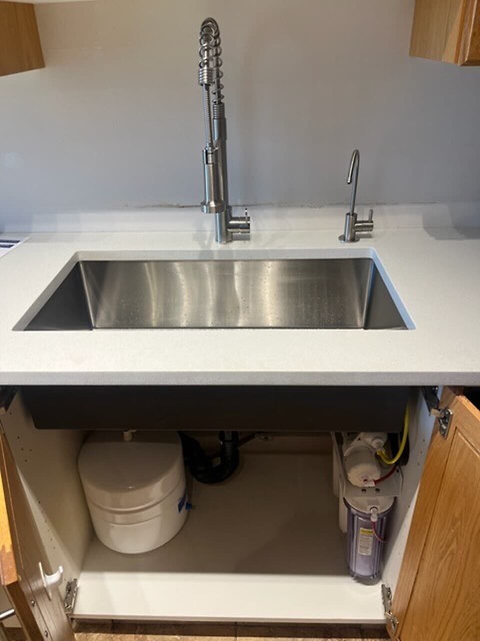 Under-sink water filtration installed by Anderson Plumbing and Gas Fitting in Kelowna