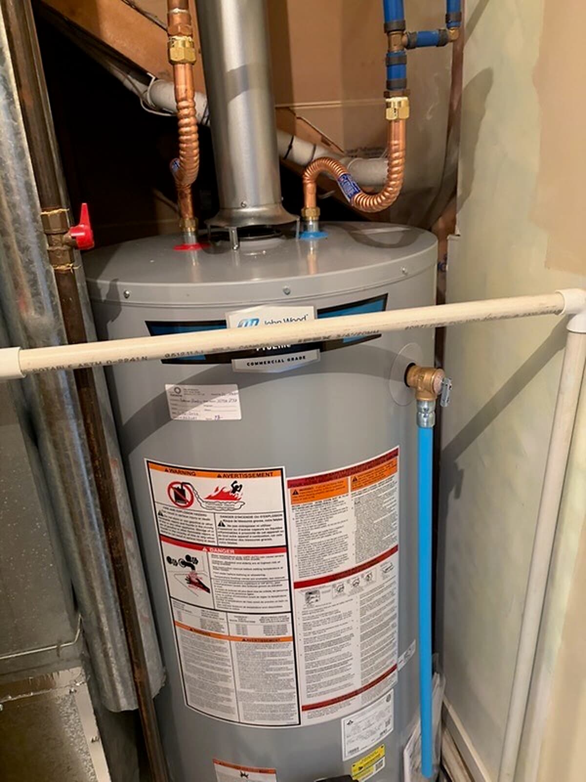 Hot water tank installed by Anderson Plumbing and Gas Fitting in Kelowna